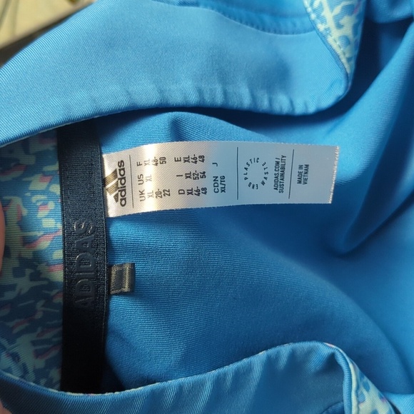 Adidas Blue Sleeveless Quarter Zip Golf Top - Picture 3 of 4